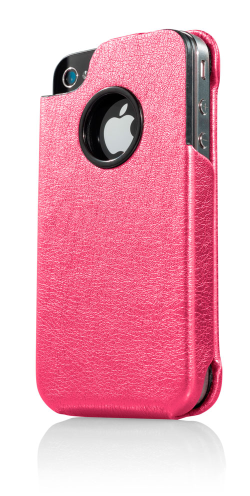 Кожаный чехол книжка Capdase Capparel Protective Case для Apple iPhone 4/4S - розовый