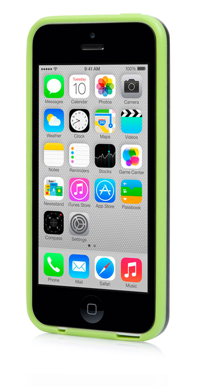 Силиконовый чехол Capdase SJ Vika для Apple iPhone 5C - черный с зеленым