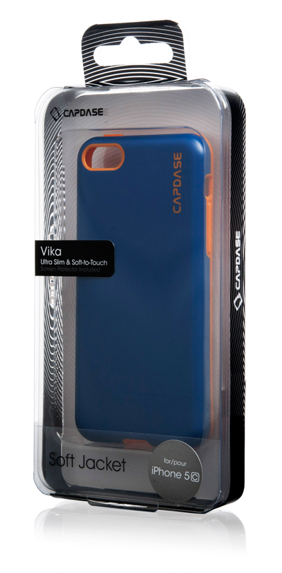 Силиконовый чехол Capdase SJ Vika для Apple iPhone 5C - синий с оранжевым