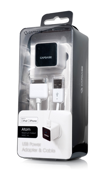 Сетевое зарядное устройство с кабелем для iPod, iPhone - CAPDASE USB Power Adapter & Cable Atom