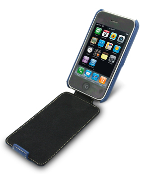 Кожаный чехол Melkco для Apple iPhone 3GS/3G - JT - тёмно-синий