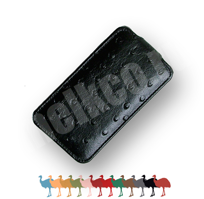 Кожаный чехол, страусиная кожа Melkco для Apple iPhone 3GS/3G - JT - насыщенный чёрный