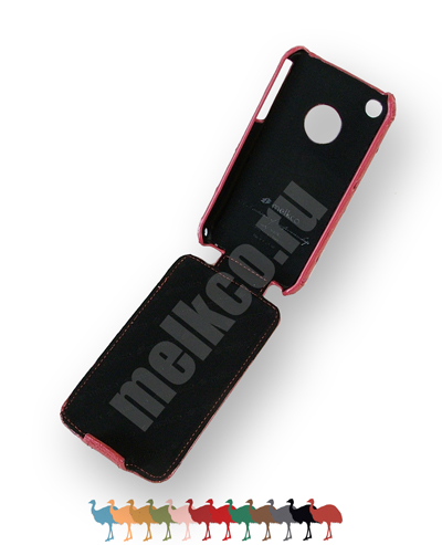 Кожаный чехол, страусиная кожа Melkco Leather Case для Apple iPhone 3GS/3G - JT - кирпичный