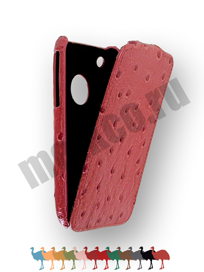 Кожаный чехол, страусиная кожа Melkco Leather Case для Apple iPhone 3GS/3G - JT - кирпичный