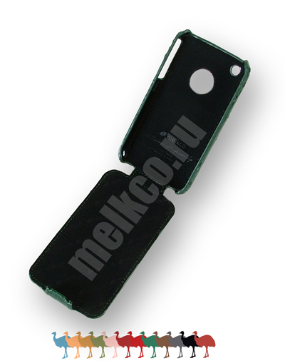 Кожаный чехол, страусиная кожа Melkco Leather Case для Apple iPhone 3GS/3G - JT - зелёный