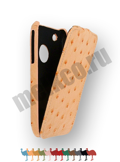 Кожаный чехол, страусиная кожа Melkco Leather Case для Apple iPhone 3GS/3G - JT - оранжевый