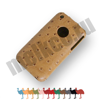 Кожаный чехол, страусиная кожа Melkco Leather Case для Apple iPhone 3GS/3G - JT - цвет хаки