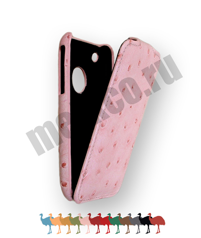 Кожаный чехол, страусиная кожа Melkco Leather Case для Apple iPhone 3GS/3G - JT - розовый