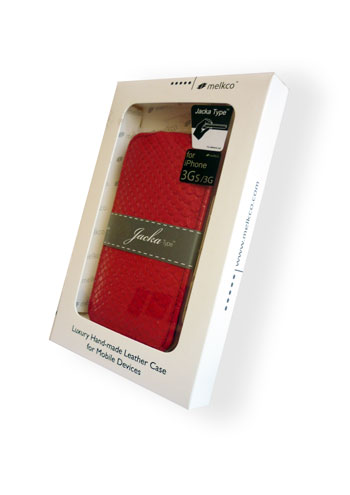 Кожаный чехол Melkco для Apple iPhone 3GS/3G - JT - змеиная кожа - красный