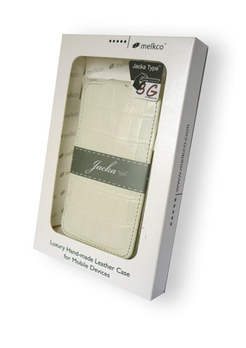 Кожаный чехол Melkco для Apple iPhone 3GS/3G - JT - крокодиловая кожа - белый