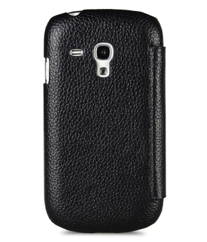 Кожаный чехол книжка Melkco для Samsung Galaxy S3 Mini GT-I8190 - Face Cover Book Type - чёрный