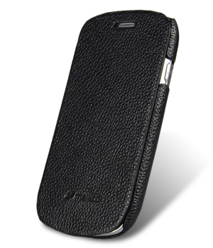 Кожаный чехол книжка Melkco для Samsung Galaxy S3 Mini GT-I8190 - Face Cover Book Type - чёрный