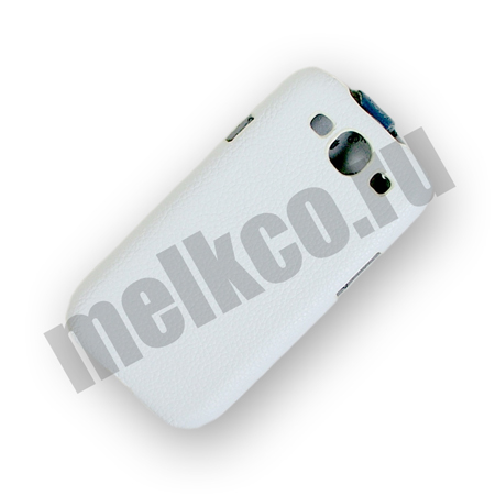 Кожаный чехол Melkco для Samsung Galaxy SIII GT-I9300 - JT SE - белый с синей полосой