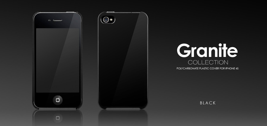 Пластиковый чехол More Granite Collection для Apple iPhone 4/4S - черный
