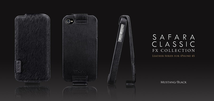Чехол More Safara Classic Fx Collection для Apple iPhone 4/4S - черный мустанг