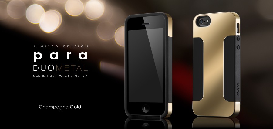 Чехол More Para Duo Metal для Apple iPhone 5/5S - черный с золотистой накладкой