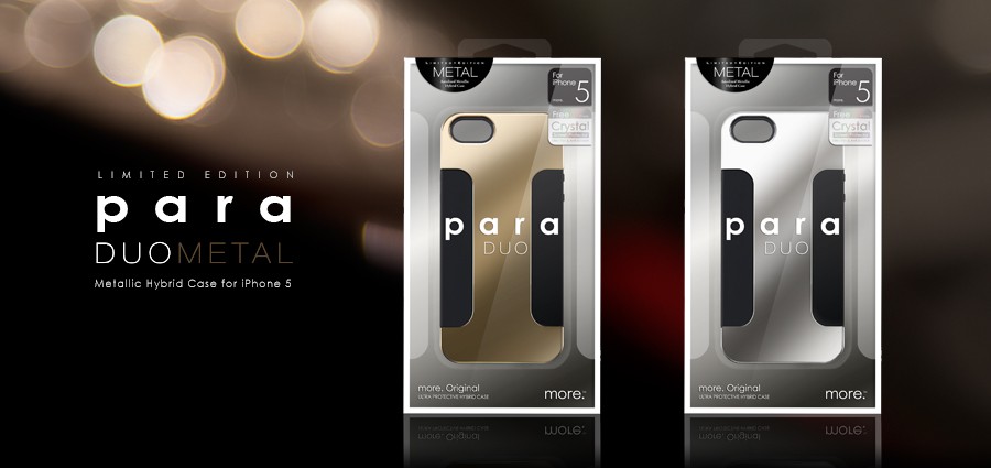 Чехол More Para Duo Metal для Apple iPhone 5/5S - черный с серебристой накладкой