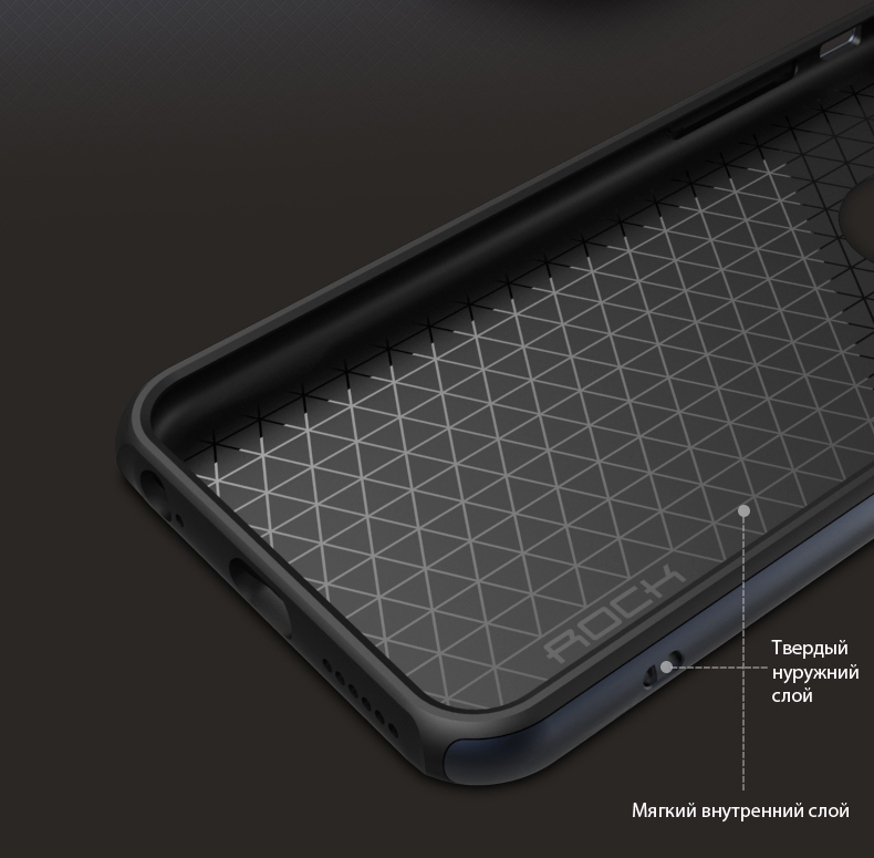 Силиконовый чехол Rock Royce Series для Apple iPhone 6 Plus (5.5") - черно-серый