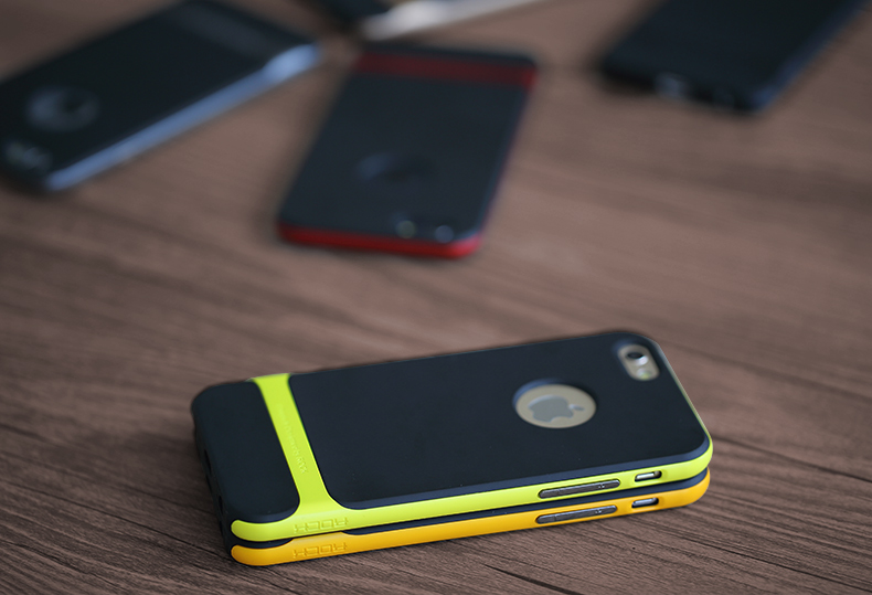 Силиконовый чехол Rock Royce Series для Apple iPhone 6 (4.7") - черно-желтый