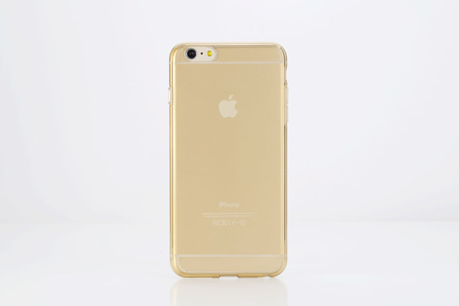 Силиконовый чехол Rock Slim Jacket для Apple iPhone 6 Plus (5.5") - прозрачный золотистый