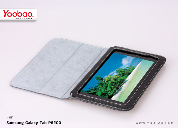 Кожаный чехол Yoobao Leather Case для Samsung Galaxy Tab 7.0" Plus / P6210 / P6200 - чёрный