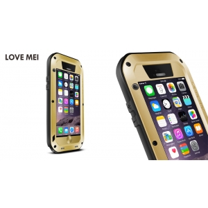 Противоударный, влагозащищенный чехол LOVE MEI POWERFUL для Apple iPhone 6/6S (4.7") - золотистый
