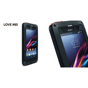 Противоударный, влагозащищенный чехол LOVE MEI POWERFUL для Sony Xperia Z1 / L39t - черный