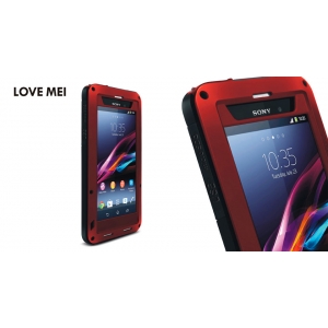 Противоударный, влагозащищенный чехол LOVE MEI POWERFUL для Sony Xperia Z1 / L39t - красный