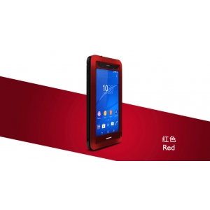 Противоударный, влагозащищенный чехол LOVE MEI POWERFUL для Sony Xperia Z3 / D6603 - красный