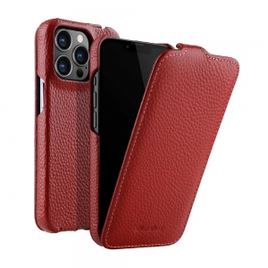 Кожаный чехол флип Melkco для Apple iPhone 14 Pro (6.1") - Jacka Type, красный