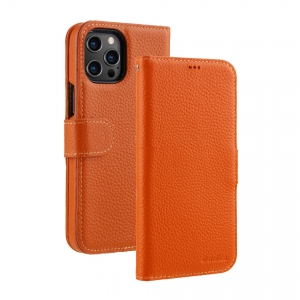 Кожаный чехол книжка Melkco для Apple iPhone 14 Pro Max (6.7") - Wallet Book Type, оранжевый