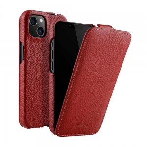Кожаный чехол флип Melkco Jacka Type для Apple iPhone 15, красный