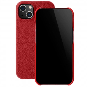 Кожаный чехол накладка Melkco Snap Cover для iPhone 15, красный