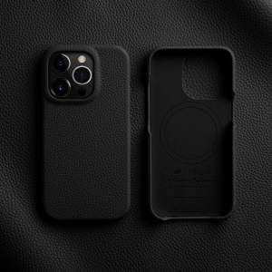 Кожаный чехол накладка с Magsafe Melkco Origin Regal Snap Pro Cover для iPhone 15 Pro Max, черный