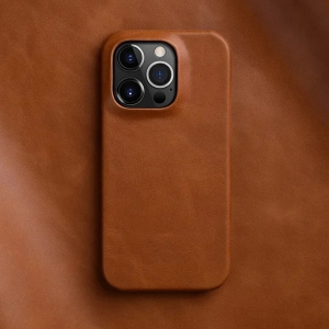 Кожаный чехол накладка с Magsafe Melkco Origin Regal Snap Pro Cover для iPhone 15 Pro Max, коричневый воск