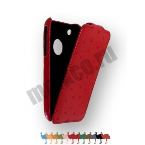 Кожаный чехол, страусиная кожа Melkco для Apple iPhone 3GS/3G - Jacka Type - красный