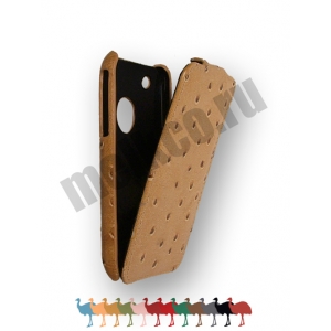 Кожаный чехол, страусиная кожа Melkco для Apple iPhone 3GS/3G - Jacka Type - цвет хаки