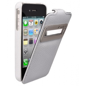 Кожаный чехол Melkco для Apple iPhone 4/4S - Jacka ID Type - белый