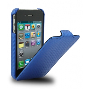 Чехол Melkco для Apple iPhone 4/4S - Jacka Type (Carbon Fiber Pattern) - синий