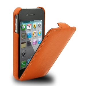 Кожаный чехол Melkco для Apple iPhone 4/4S - Jacka Type - оранжевый