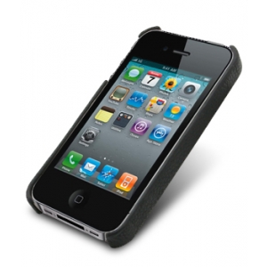 Кожаный чехол - задняя крышка Melkco для Apple iPhone 4/4S - черный