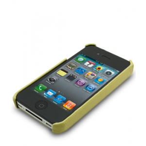Кожаный чехол - задняя крышка Melkco для Apple iPhone 4/4S - желтый