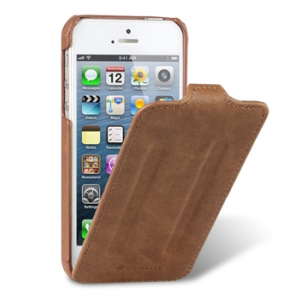 Кожаный чехол Melkco для Apple iPhone 5/5S / iPhone SE - Craft Limited Edition - Prime Twin - коричневый