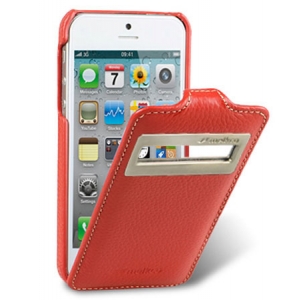 Кожаный чехол с окошком Melkco для Apple iPhone 5/5S / iPhone SE - Jacka ID Type - красный