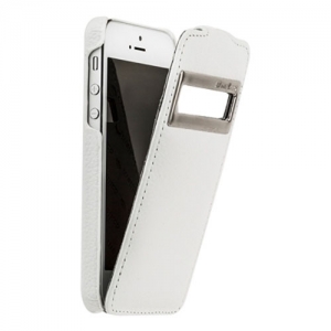 Кожаный чехол с окошком Melkco для Apple iPhone 5/5S / iPhone SE - Jacka ID Type - белый