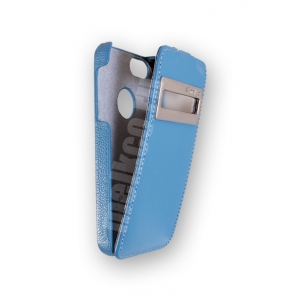 Кожаный чехол с окошком Melkco для Apple iPhone 5/5S / iPhone SE - Jacka ID Type - голубой