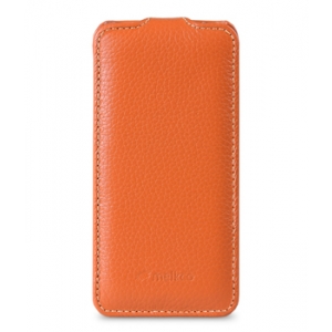 Кожаный чехол Melkco для Sony Xperia Z3 Compact / Z3 Mini / D5803 - Jacka Type - оранжевый