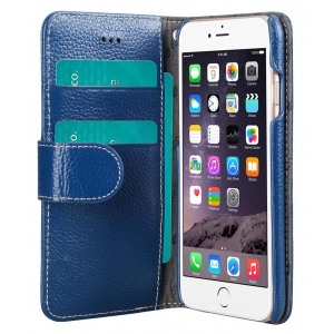 Кожаный чехол книжка Melkco для Apple iPhone 6/6S (4.7") - Wallet Book Type - темно-синий