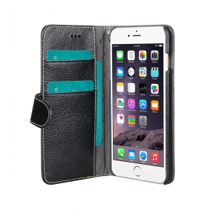Кожаный чехол Melkco для Apple iPhone 6/6S Plus (5.5") - Wallet Book Type - чёрный