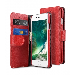 Кожаный чехол книжка Melkco для iPhone 7/8/SE 2020 - Wallet Book Type - красный